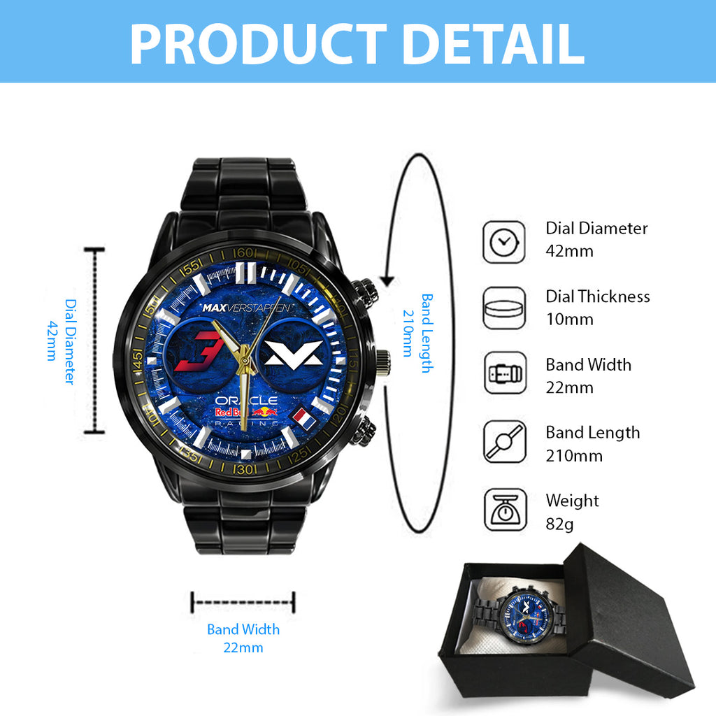 Red Bull Racing x Max Verstappen Black Stainless Steel Watch – TANTN19918