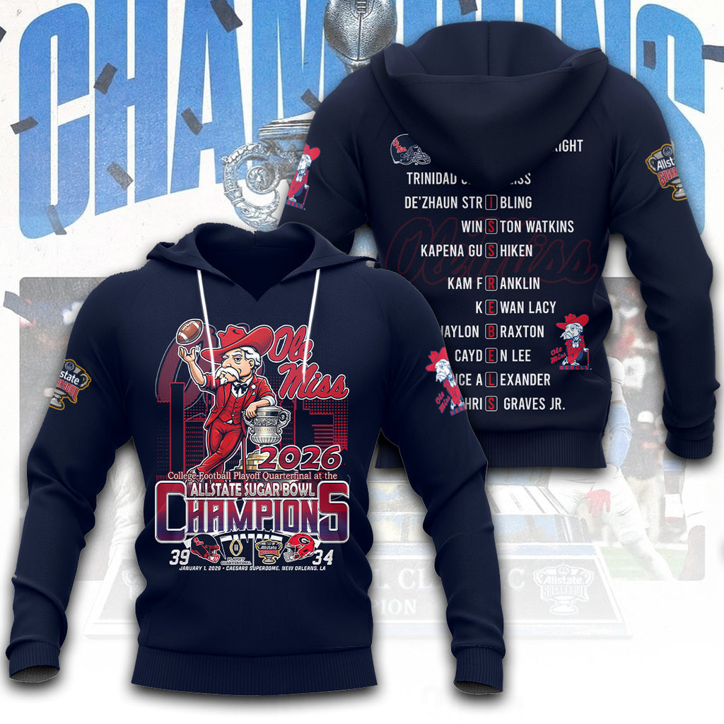 Ole Miss Rebels Football 3D Apparel – TANTN19923