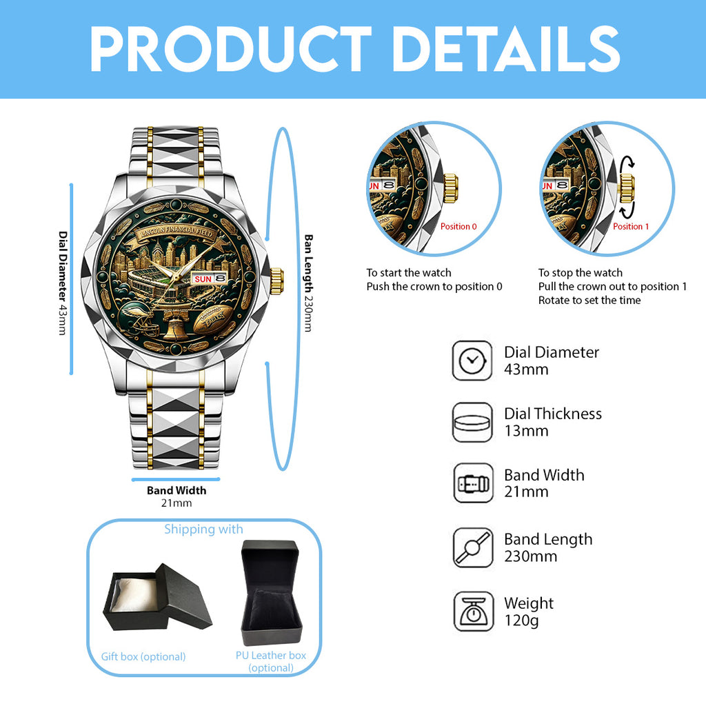 Philadelphia Eagles Alloy Luxury Quartz Watch – TANTN20020
