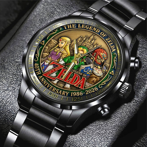 The Legend of Zelda 40th Anniversary Black Stainless Steel Watch – TANTN20249