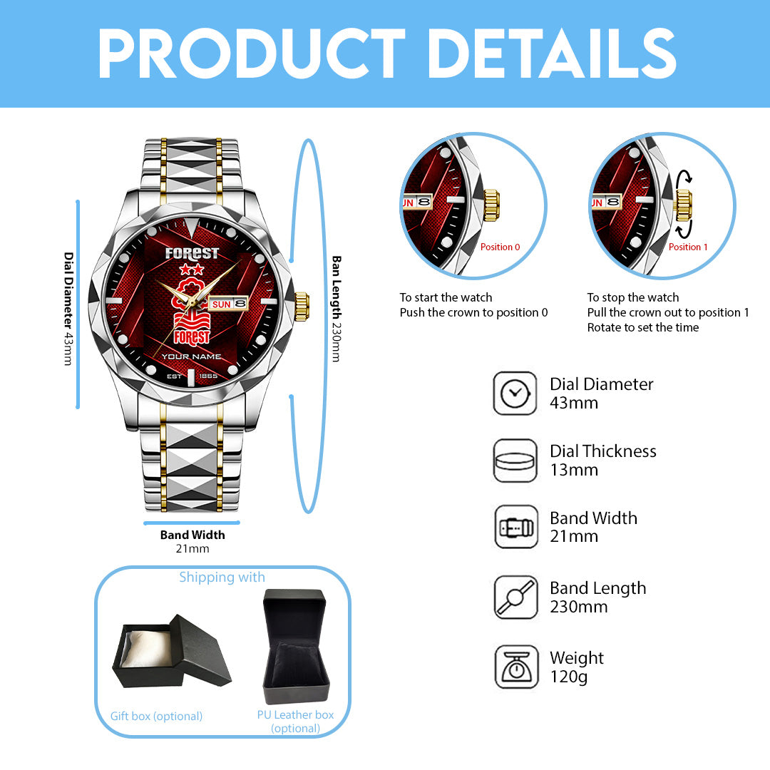Personalized Nottingham Forest Alloy Luxury Quartz Watch – TANTN20273