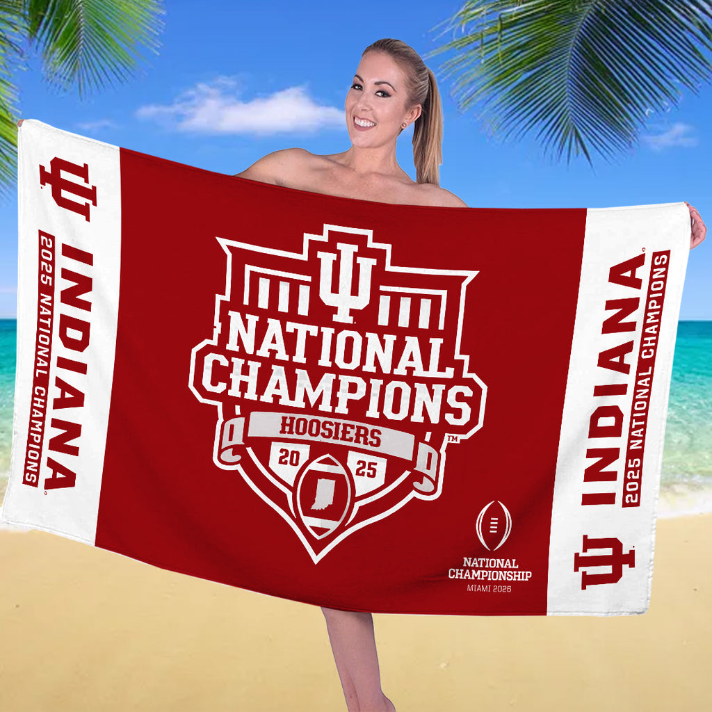 Indiana Hoosiers Football 2025 National Champions Rectangle Beach Towel – TANTN20440