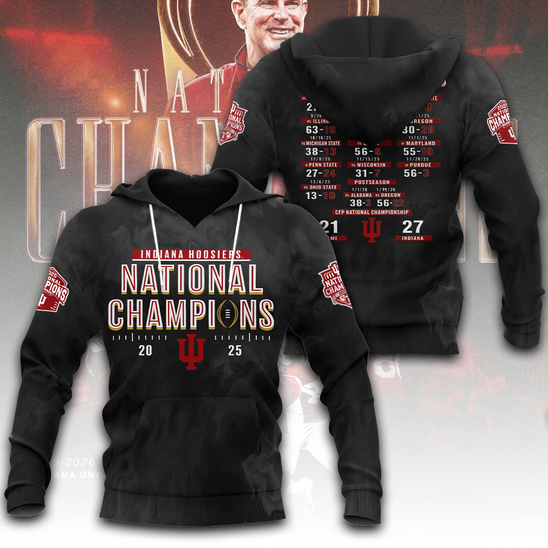 Indiana Hoosiers Football 2025 National Champions 3D Apparel – TANTN20445