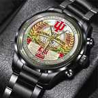 Indiana Hoosiers Football 2025 National Champions Black Stainless Steel Watch – TANTN20470