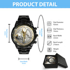 Indiana Hoosiers Football 2025 National Champions Black Stainless Steel Watch – TANTN20479