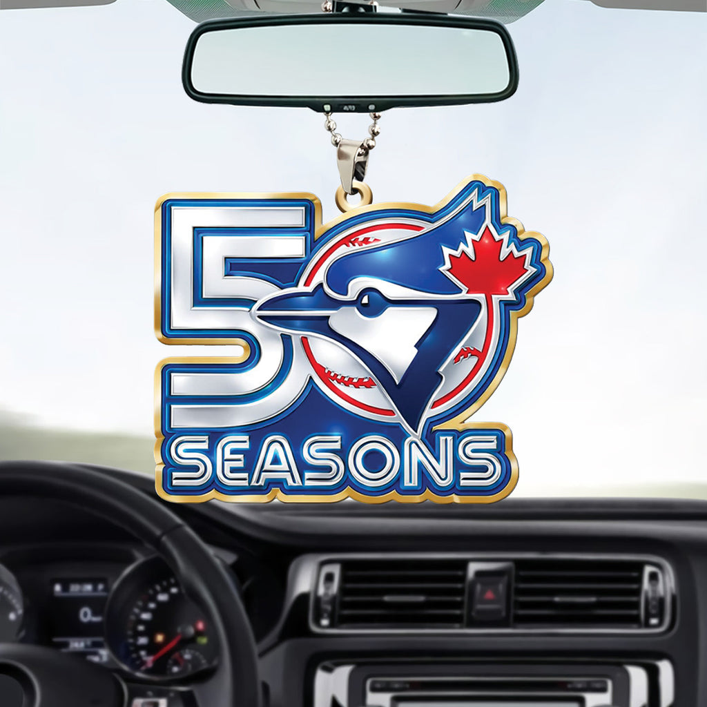 Toronto Blue Jays 50th Anniversary Custom shape 2-sided Acrylic Car Ornament – TANTN20490
