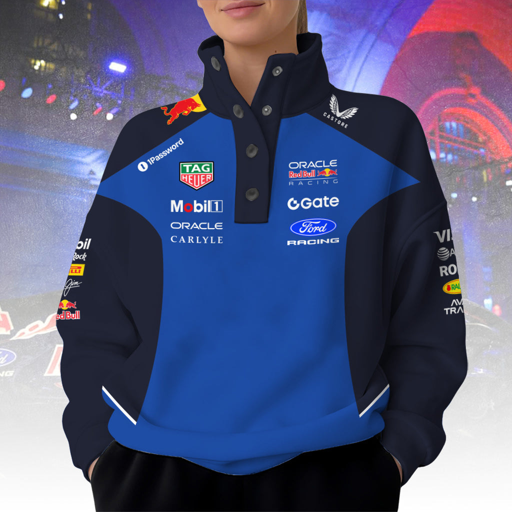 Red Bull Racing 3D Snap Button Collar Sweatshirt – TANTN20567