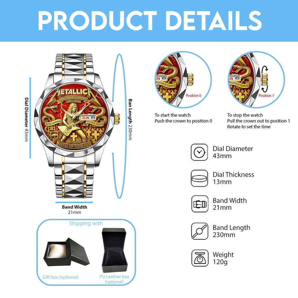 Metallica 45th Anniversary 2026 Alloy Luxury Quartz Watch – TANTN20647