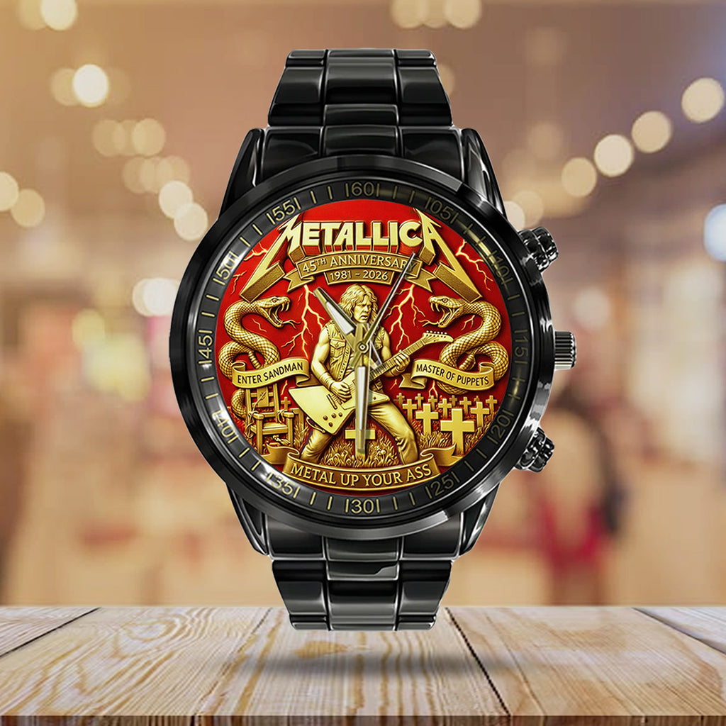 Metallica 45th Anniversary 2026 Black Stainless Steel Watch – TANTN20648