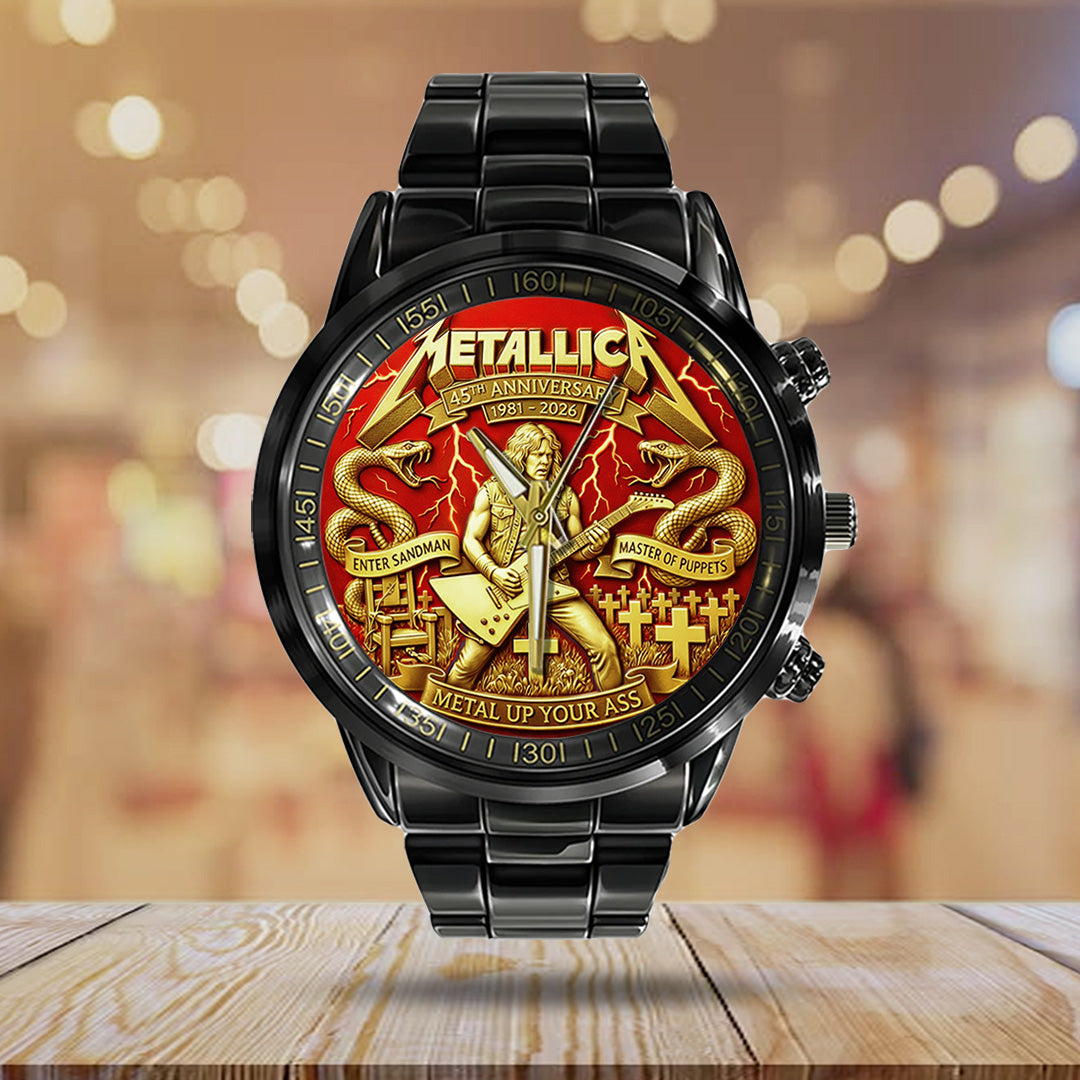 Metallica 45th Anniversary 2026 Black Stainless Steel Watch – TANTN20648