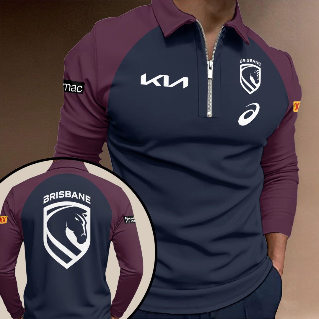 Brisbane Broncos 2026 Zip Polo Shirt – TANTN20665