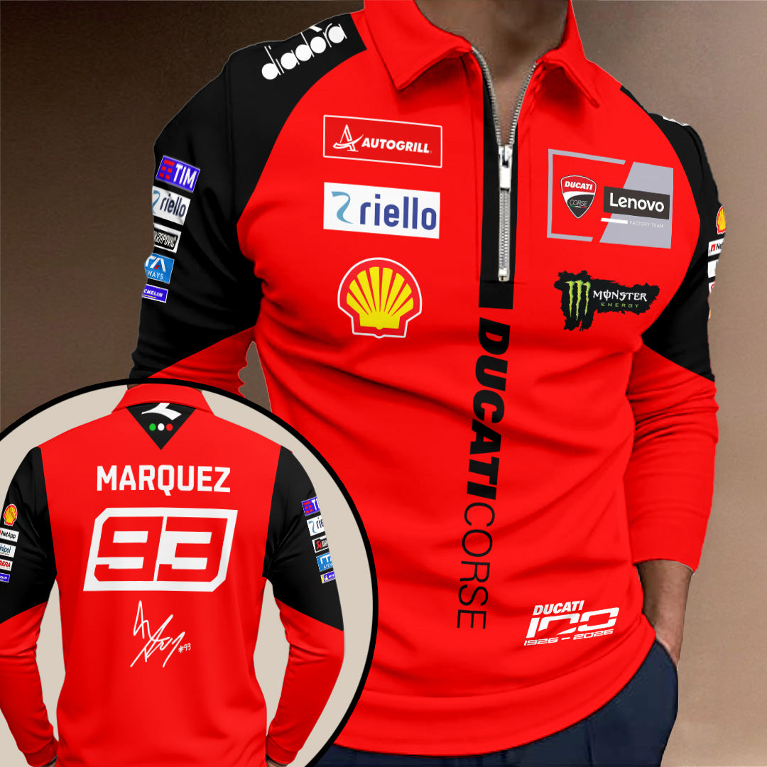 Ducati Lenovo Team x Marc Márquez 2026 Zip Polo Shirt – TANTN20745