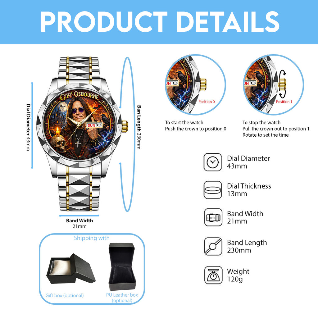 Ozzy Osbourne Alloy Luxury Quartz Watch – TANTN20872