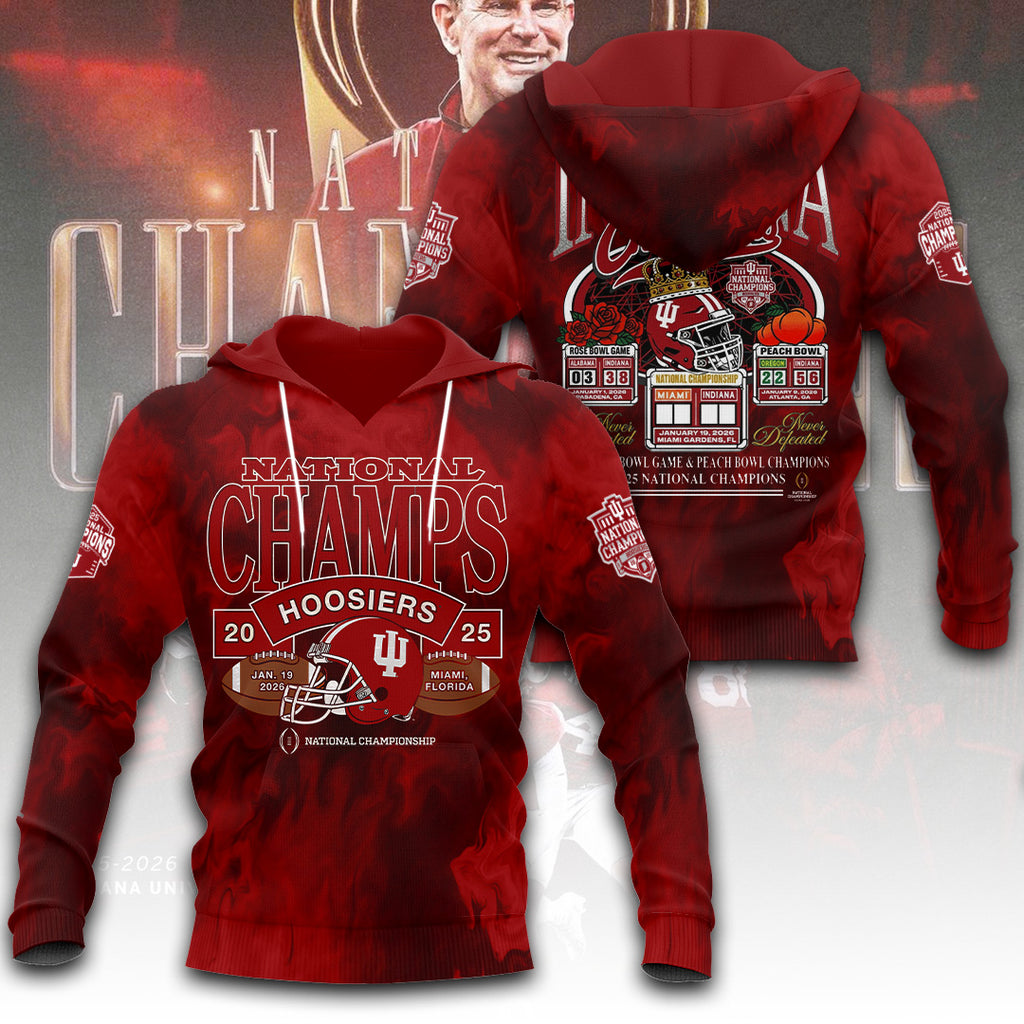 Indiana Hoosiers Football 2025 National Champions 3D Apparel – TANTN20879