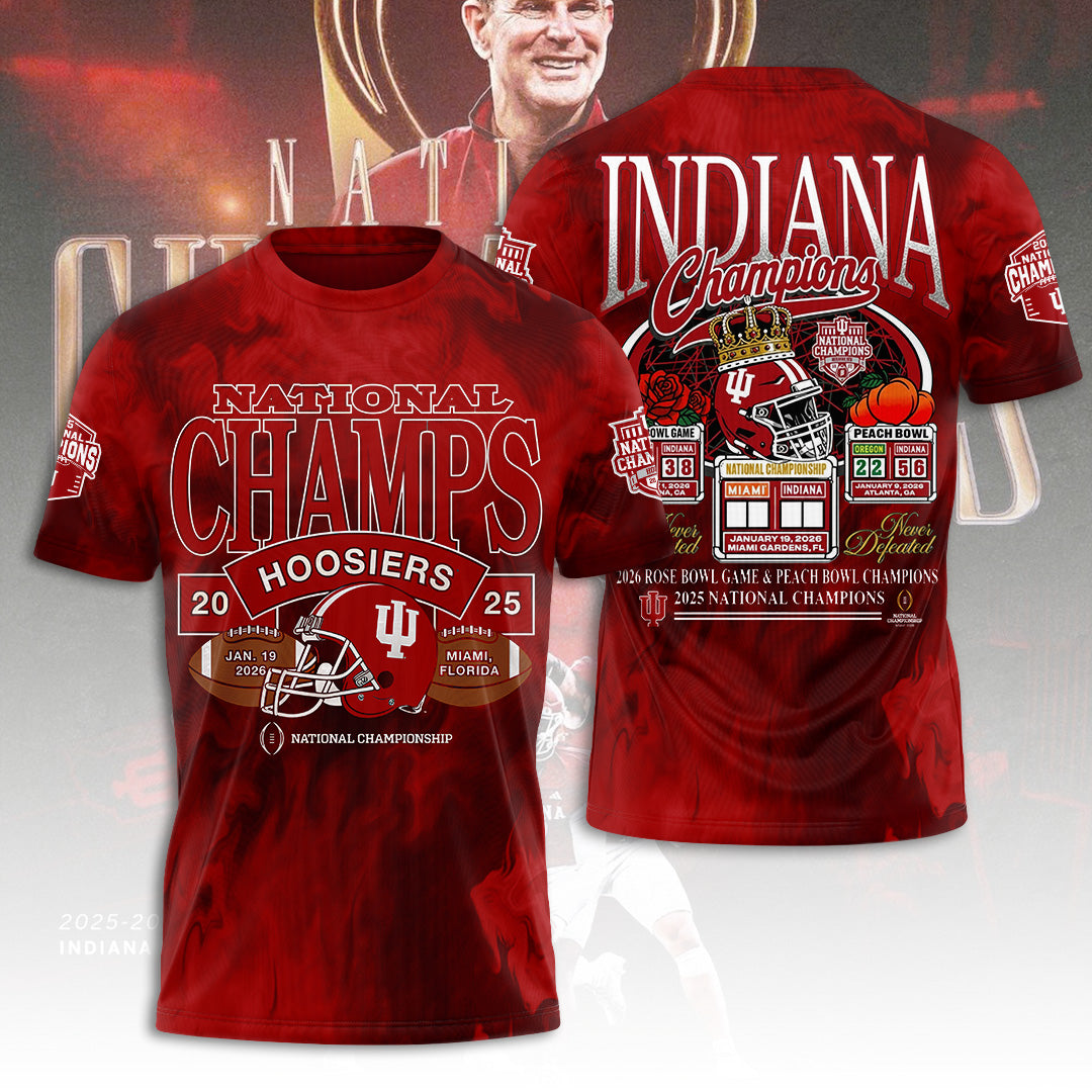 Indiana Hoosiers Football 2025 National Champions 3D Apparel – TANTN20879