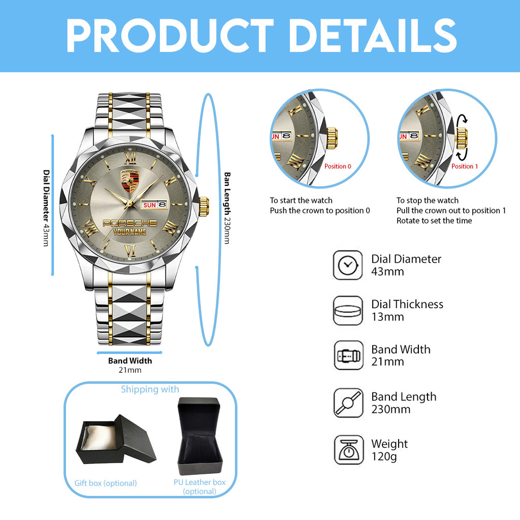 Personalized Porsche Alloy Luxury Quartz Watch – TANTN20929