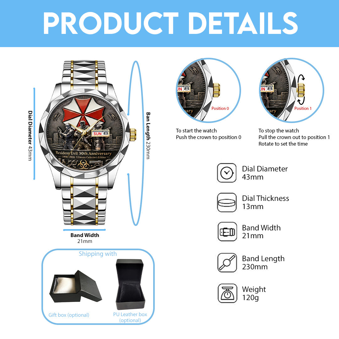 Resident Evil 30th Anniversary Alloy Luxury Quartz Watch – TANTN20934