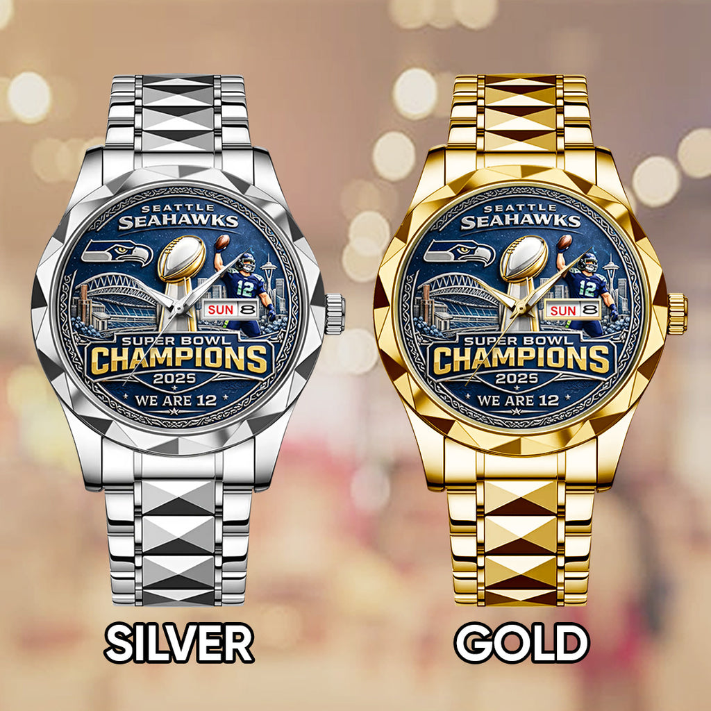 Seattle Seahawks 2025 Super Bowl LX Champions Alloy Luxury Quartz Watch – TANTN21017