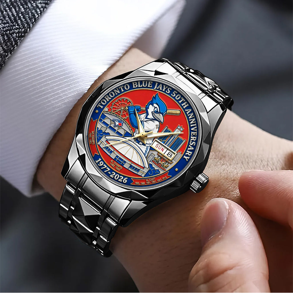 Toronto Blue Jays 50th Anniversary Alloy Luxury Quartz Watch – TANTN21266