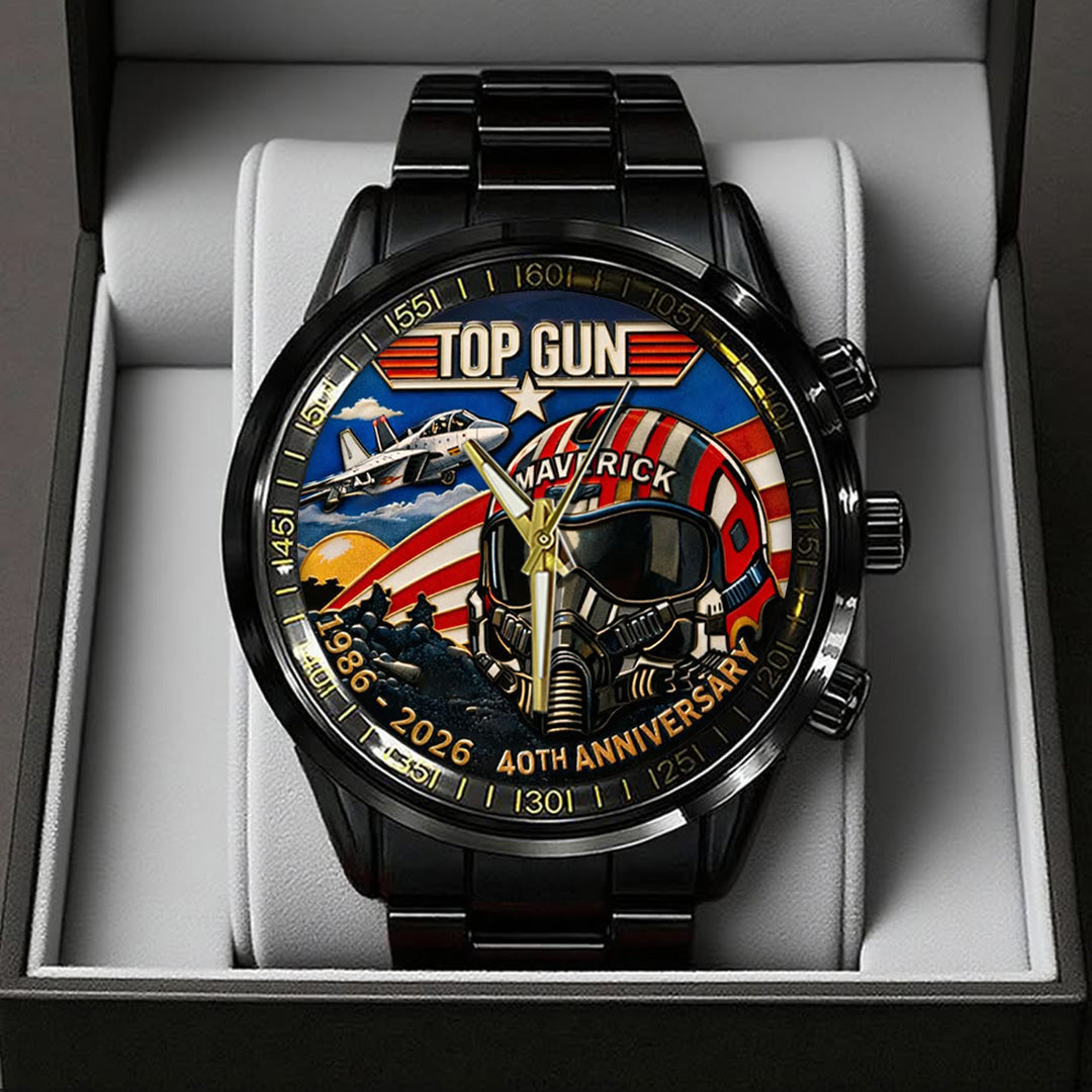 Top Gun 40th Anniversary 2026 Black Stainless Steel Watch – TANTN21293