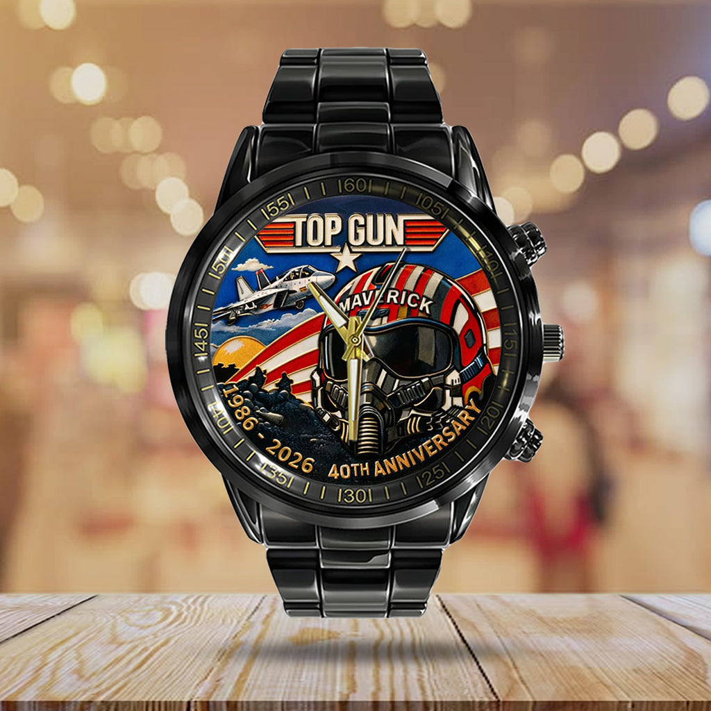 Top Gun 40th Anniversary 2026 Black Stainless Steel Watch – TANTN21293