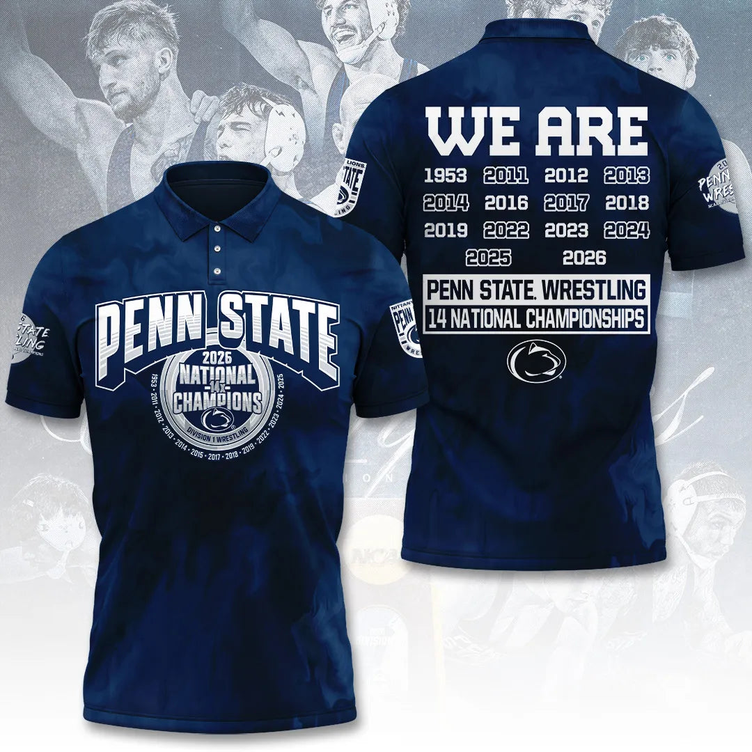 Penn State Nittany Lions Wrestling 2026 National Champions 3D Apparel – TANTN21937