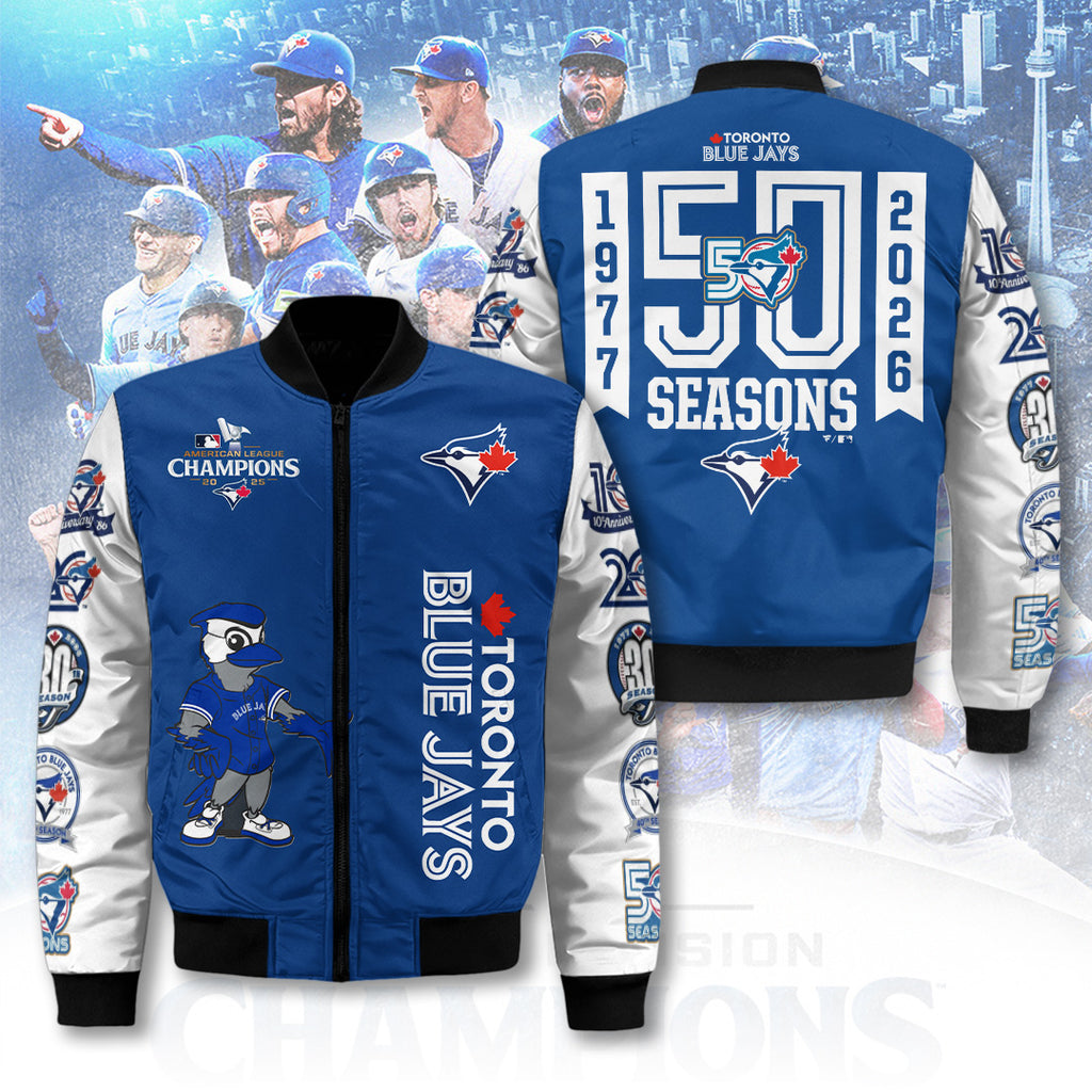 Toronto Blue Jays 50th Anniversary 3D Bomber Jacket – TANTN22117