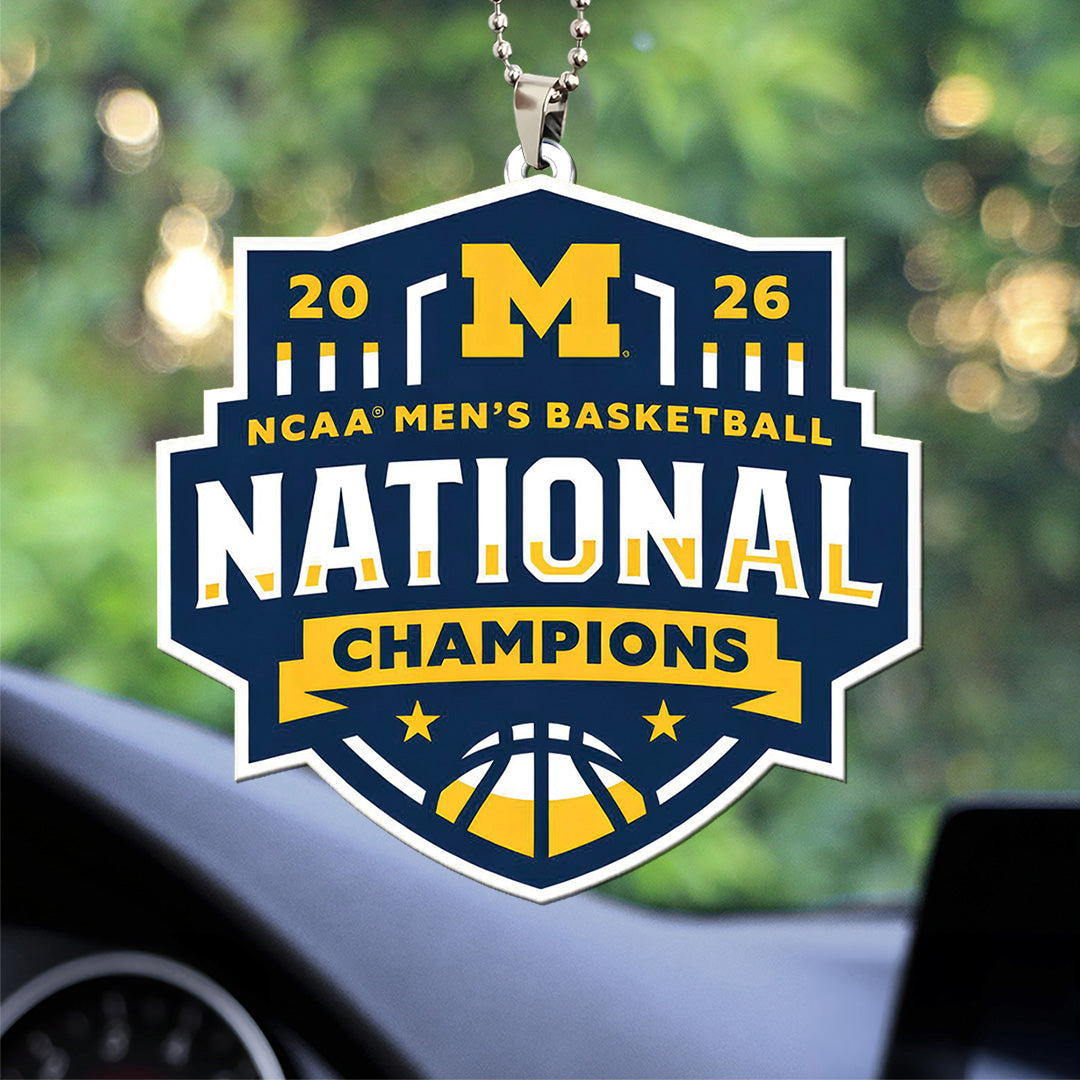 Michigan Wolverines 2026 Men's Basketball National Champions Custom shape 2-sided Acrylic Car Ornament – TANTN22127
