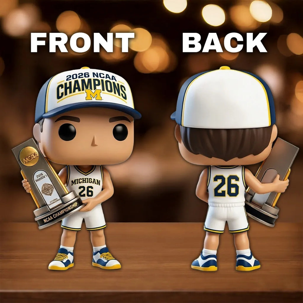 Michigan Wolverines 2026 Men's Basketball National Champions 3D Collectible Vinyl Figure – TANTN22159