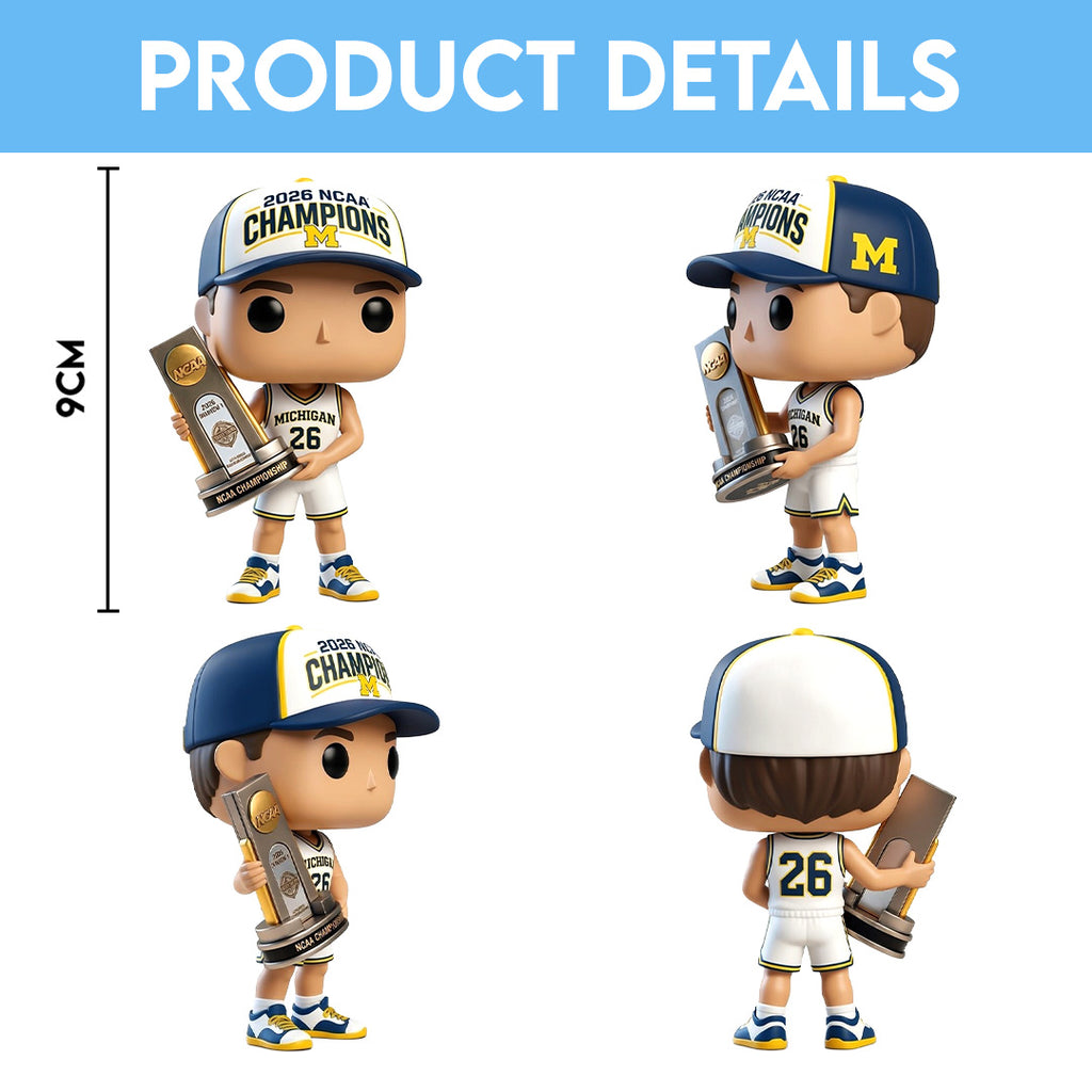Michigan Wolverines 2026 Men's Basketball National Champions 3D Collectible Vinyl Figure – TANTN22159