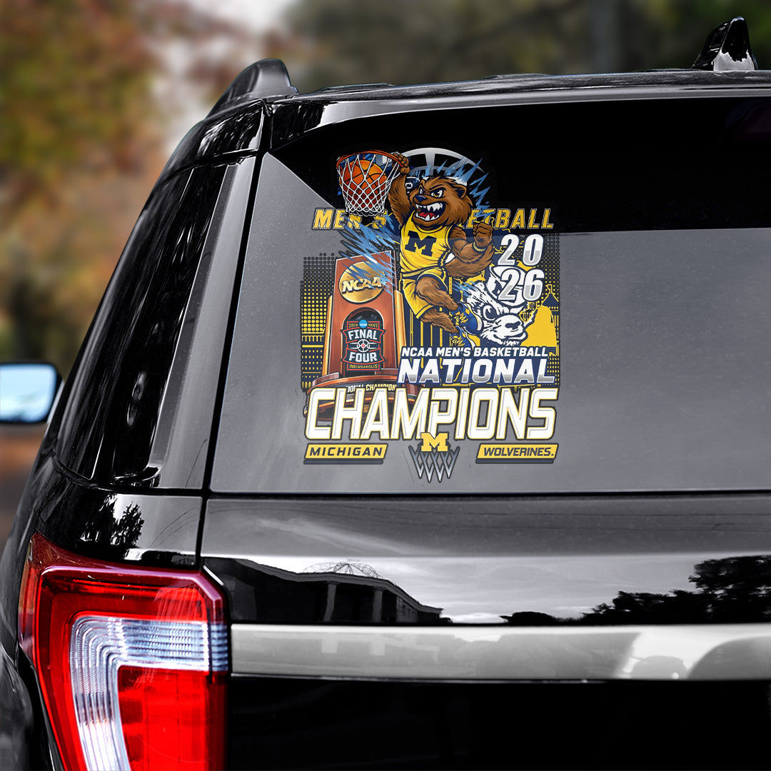 Michigan Wolverines 2026 Men's Basketball National Champions 3D Car Sticker – TANTN22160