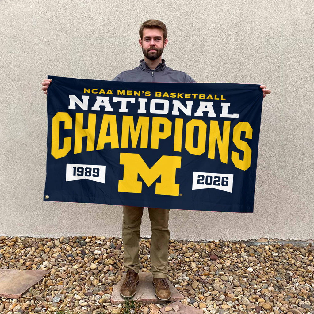 Michigan Wolverines 2026 Men's Basketball National Champions 3D Double-side House Flag – TANTN22192