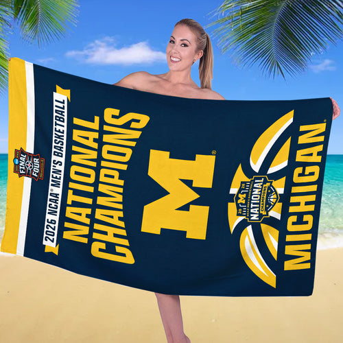 Michigan Wolverines 2026 Men's Basketball National Champions Rectangle Beach Towel – TANTN22336