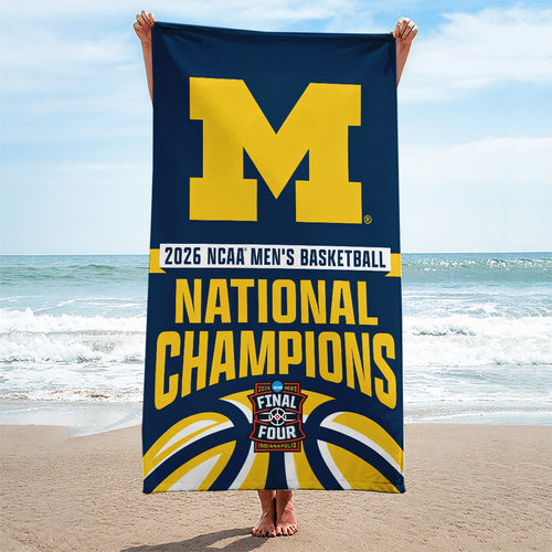 Michigan Wolverines 2026 Men's Basketball National Champions Rectangle Beach Towel – TANTN22337