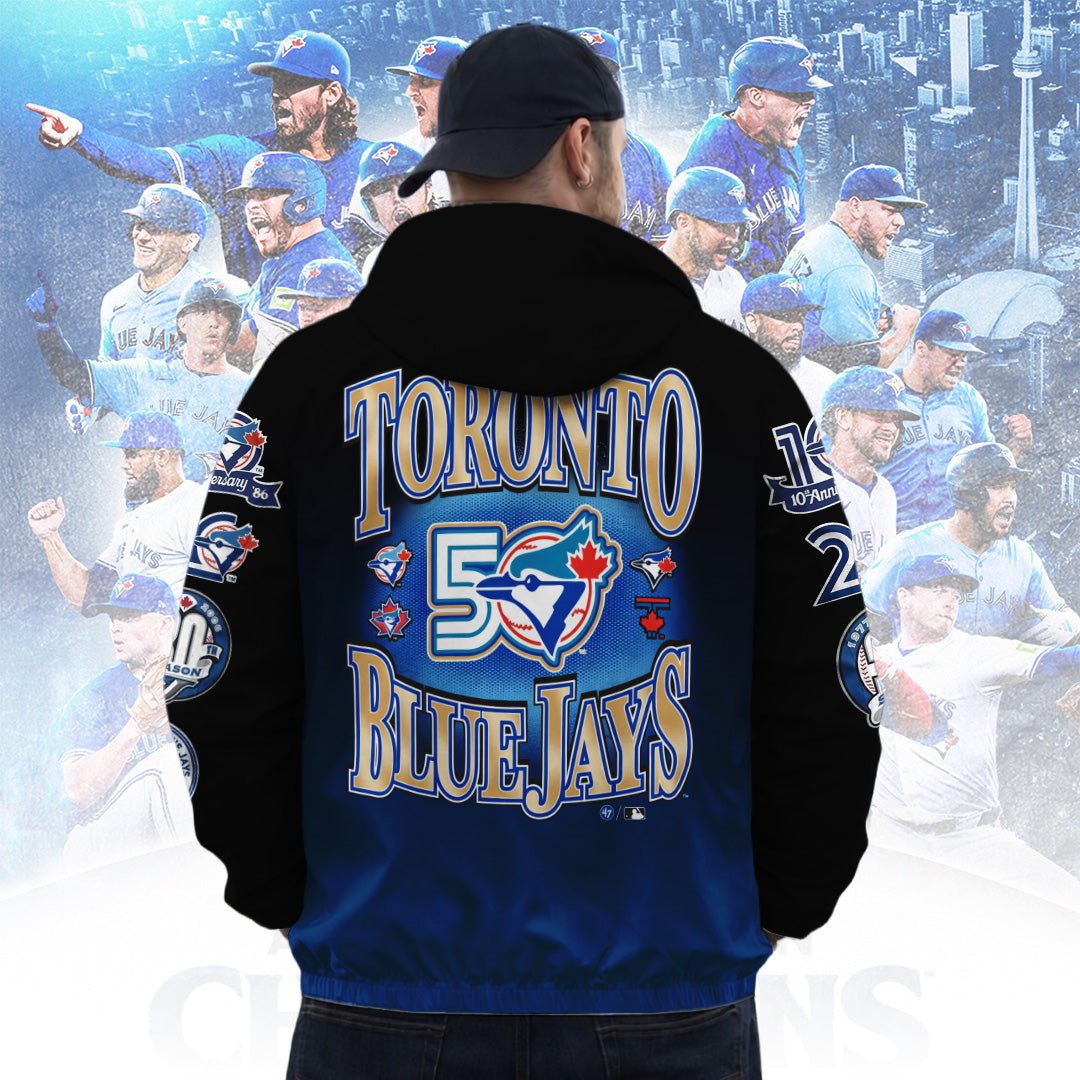 Toronto Blue Jays 50th Anniversary 3D Windbreaker Jacket – TANTN22456