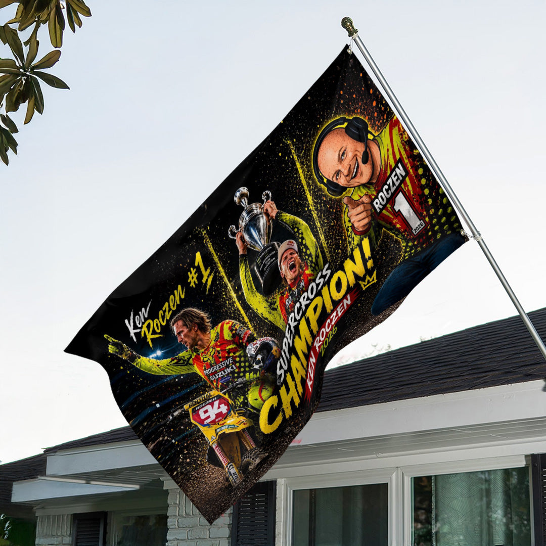 Ken Roczen 450SX Champion 2026 3D Double-side House Flag – TANTN22870