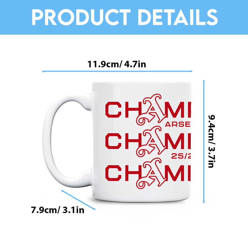 Arsenal FC Premier League Champions 25/26 Ceramic Mug – TANTN23024