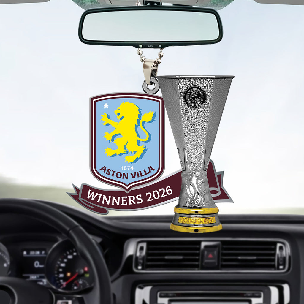 Aston Villa Europa League Winners 25/26 Custom shape 2-sided Acrylic Car Ornament – TANTN23052