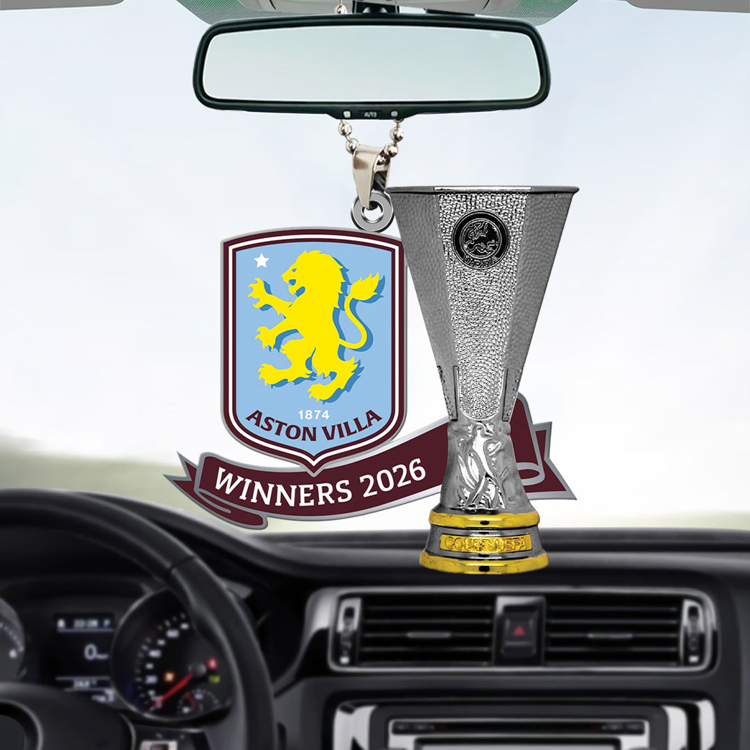 Aston Villa Europa League Winners 25/26 Custom shape 2-sided Acrylic Car Ornament – TANTN23052