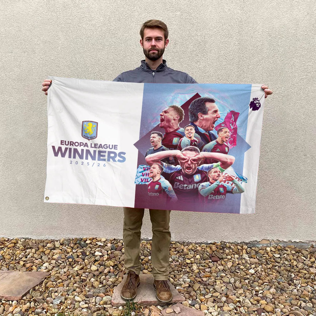 Aston Villa Europa League Winners 25/26 3D Double-side House Flag – TANTN23061