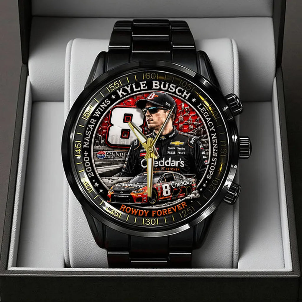 Kyle Busch Black Stainless Steel Watch – TANTN23203