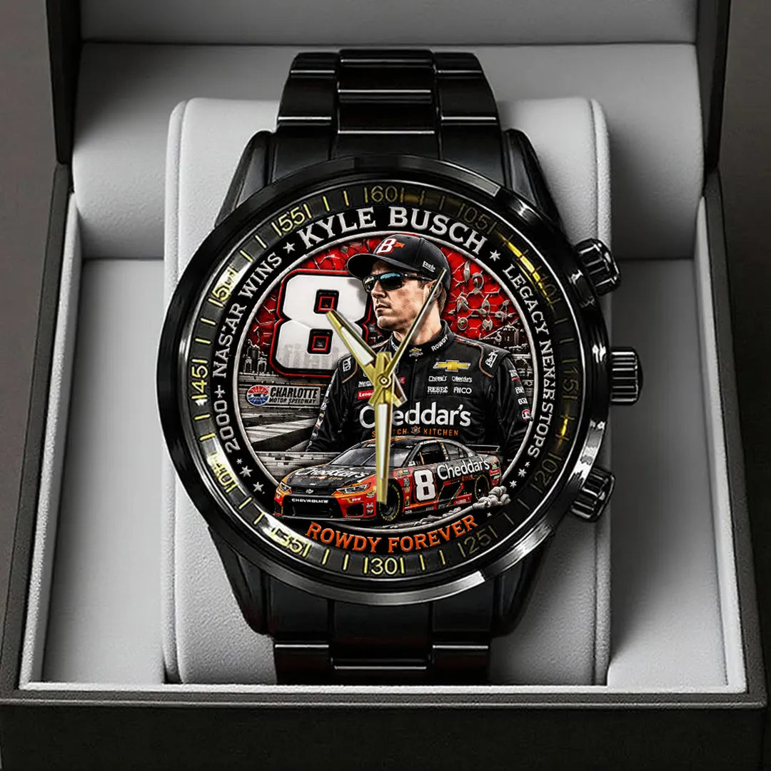 Kyle Busch Black Stainless Steel Watch – TANTN23203