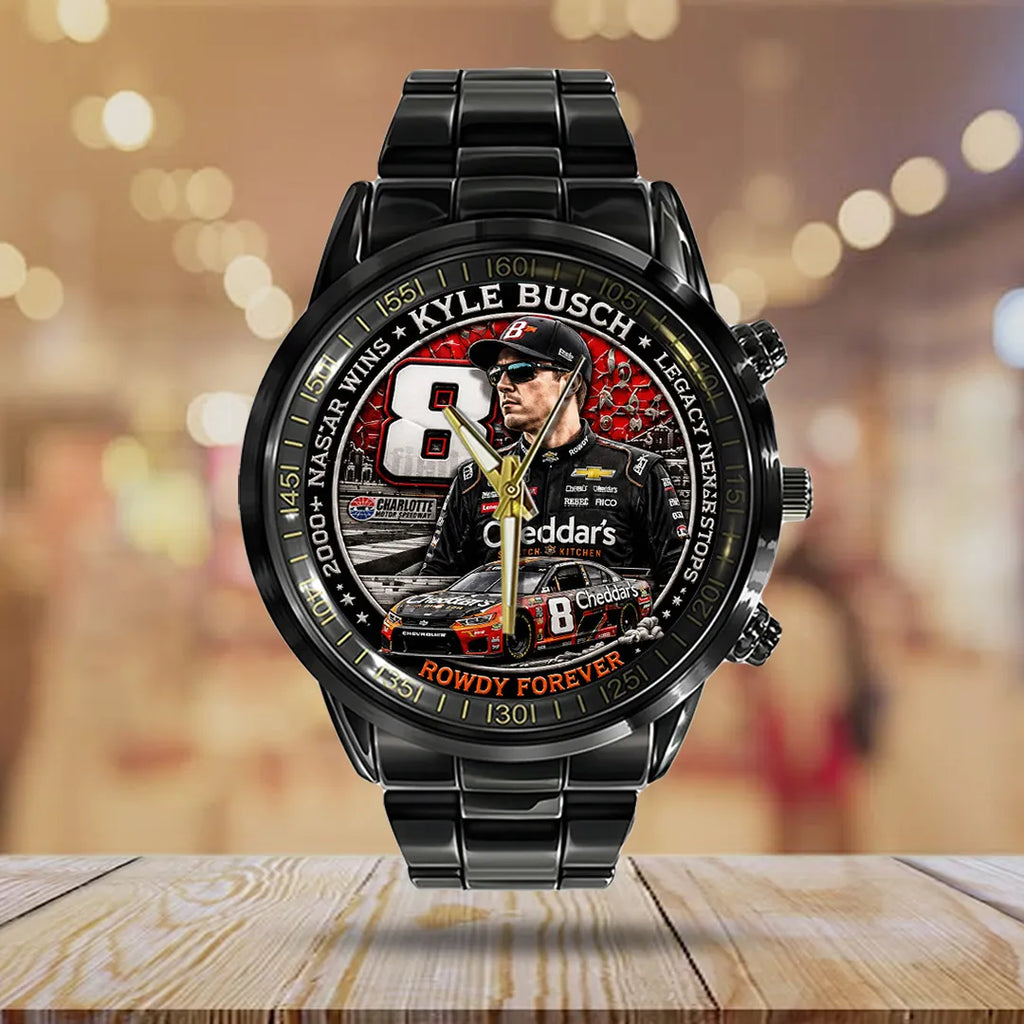 Kyle Busch Black Stainless Steel Watch – TANTN23203