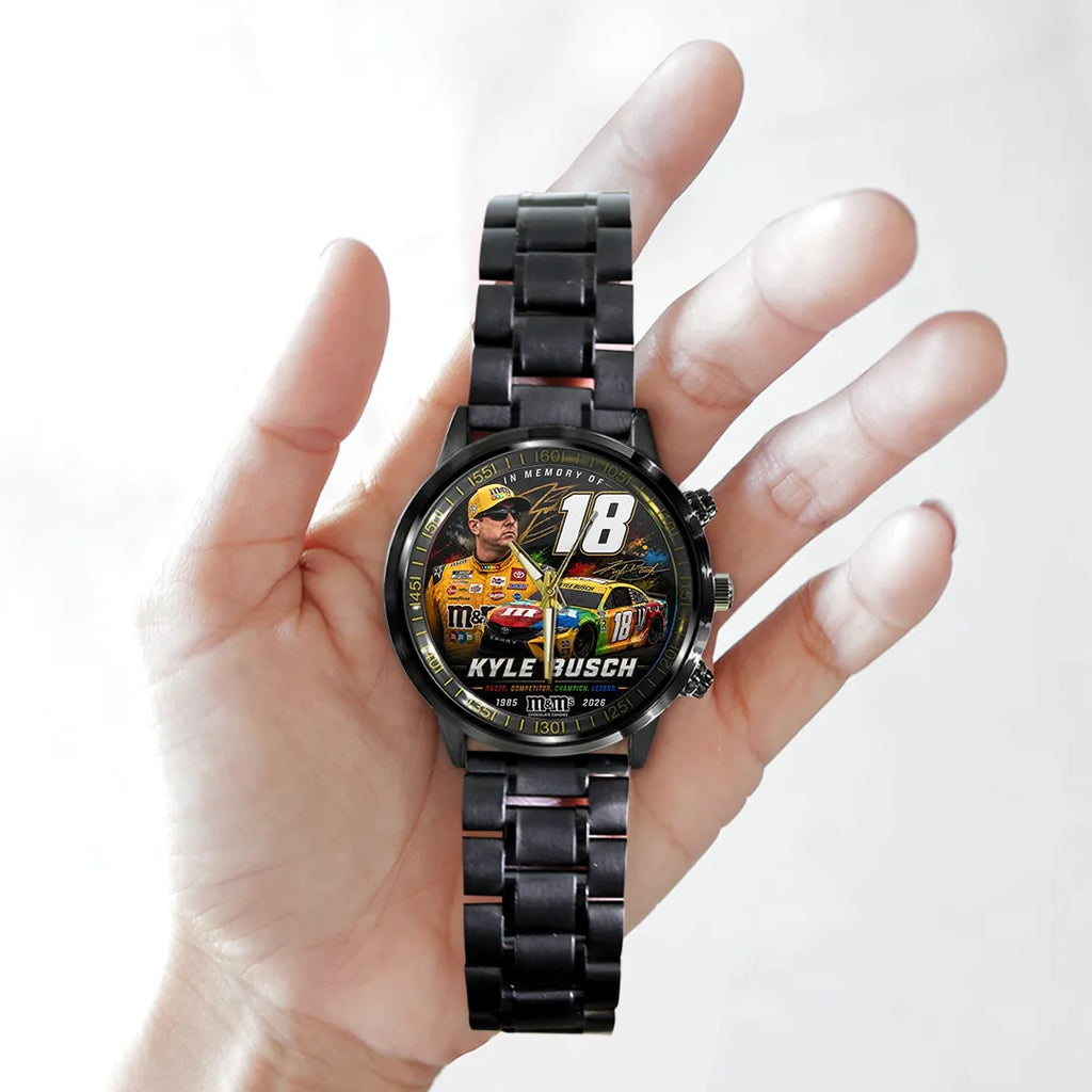Kyle Busch Black Stainless Steel Watch – TANTN23207