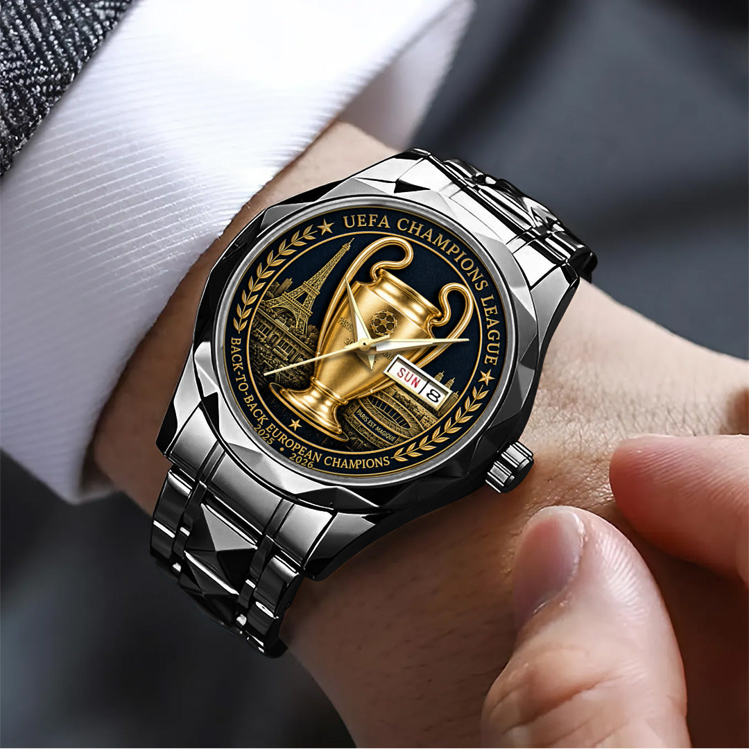 Paris Saint-Germain Champions of Europe 25/26 Alloy Luxury Quartz Watch – TANTN23299