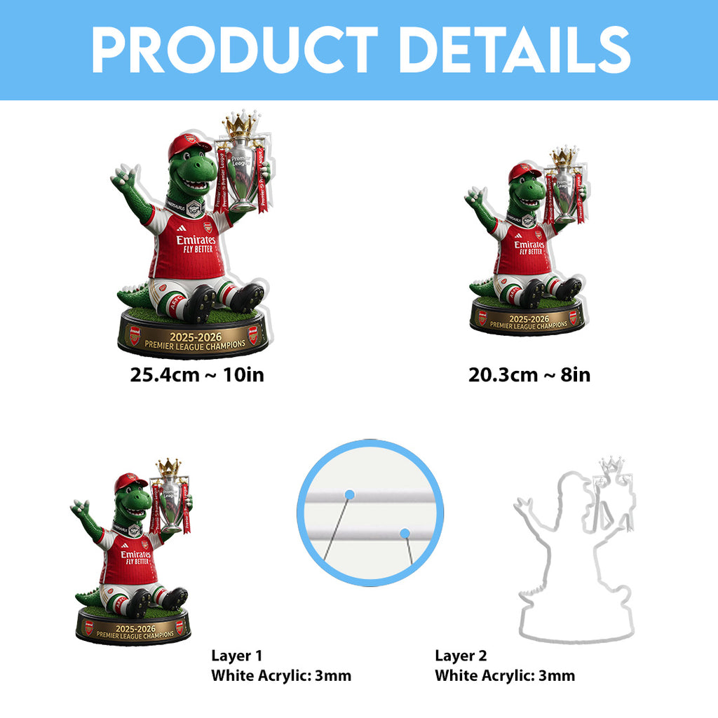 Arsenal FC Premier League Champions 25/26 Custom Shape Acrylic Light Box – TANTN23418