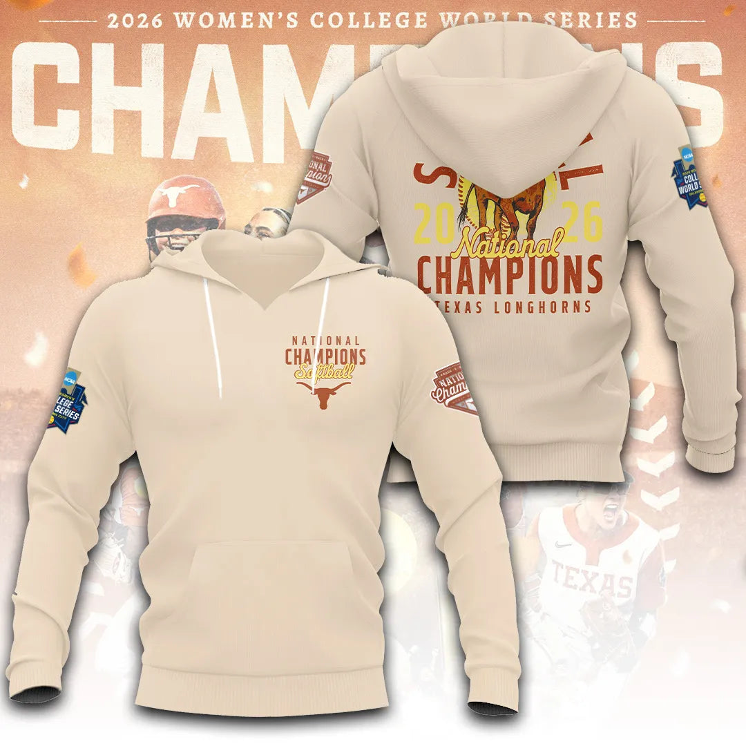 Texas Longhorns NCAA Women's Softball Champions 2026 3D Apparel – TANTN23428
