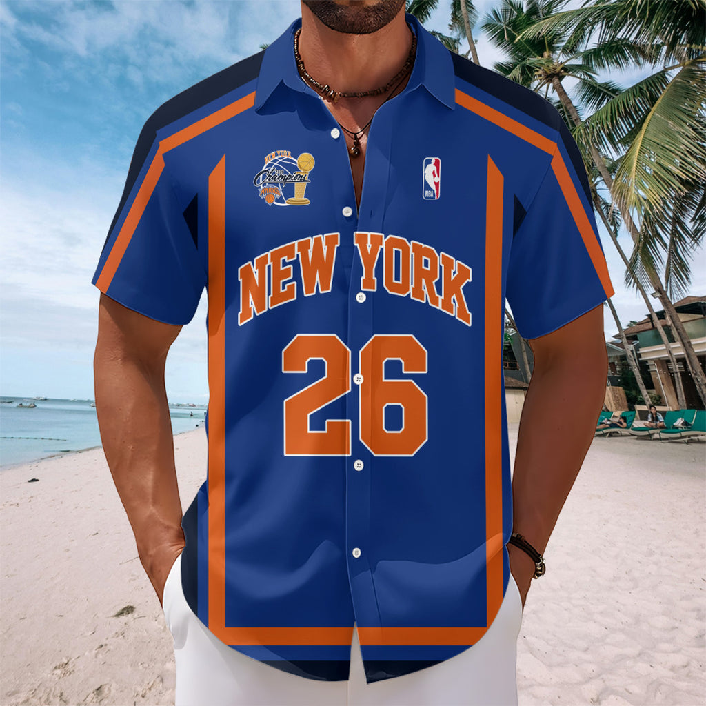 New York Knicks NBA Finals Champions 2026 Short Sleeve Button-Down Shirt – TANTN23674