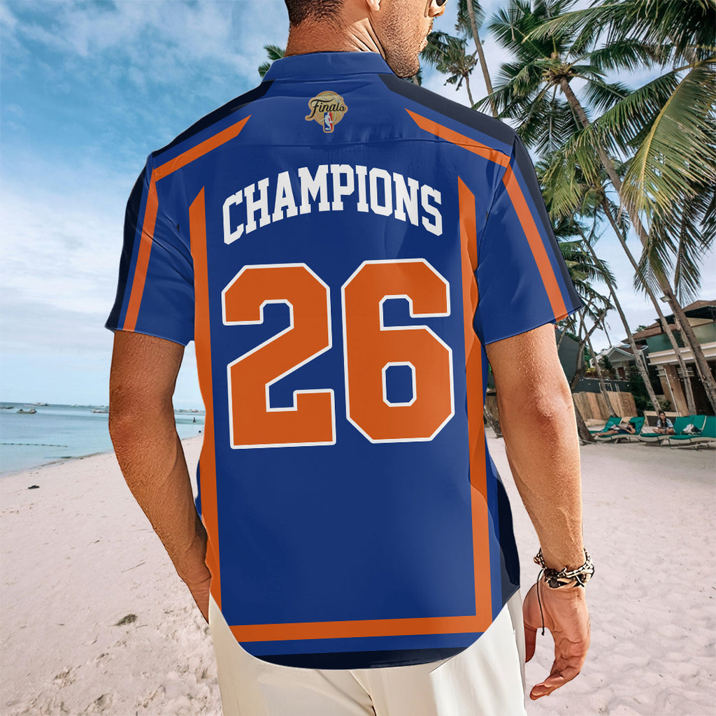 New York Knicks NBA Finals Champions 2026 Short Sleeve Button-Down Shirt – TANTN23674