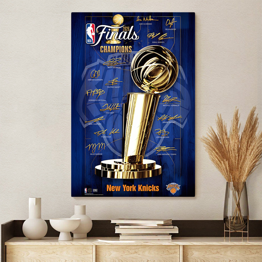New York Knicks NBA Finals Champions 2026 Rectangle Canvas With Inner Frame – TANTN23724